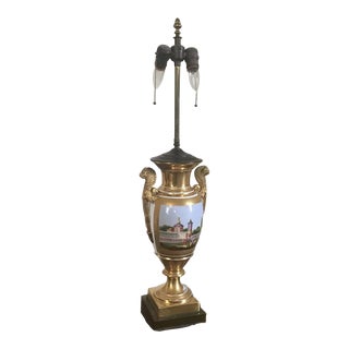 Early 19th Century French Empire Porcelain Urn Table Lamp For Sale