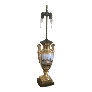 Early 19th Century French Empire Porcelain Urn Table Lamp