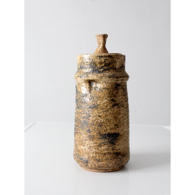 Vintage 1970s Handmade Studio Pottery Lidded Jar For Sale - Image 4 of 15