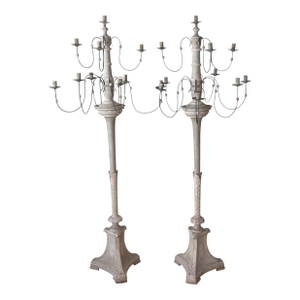 Pair of Dennis & Leen for Formations Gustavian Style Floor Candelabra