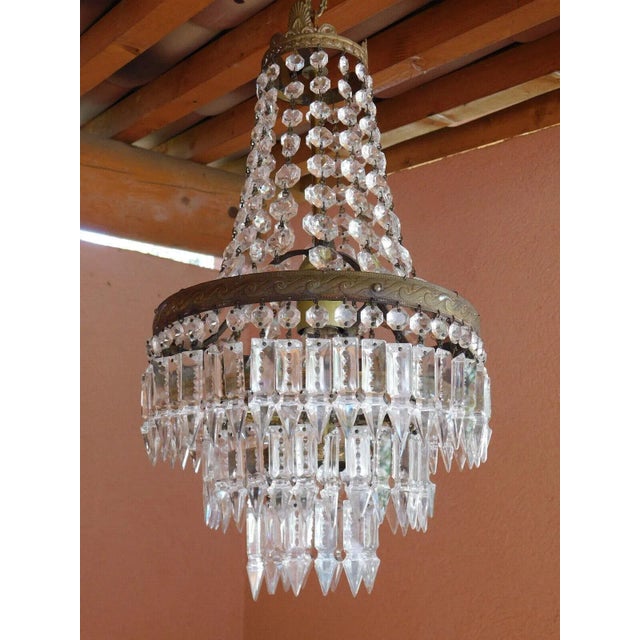 A Lovely 19thc French Antique Napoleon III Cascading Cut Crystal and Bronze Chandelier. Baccarat Attributed Crystal and...