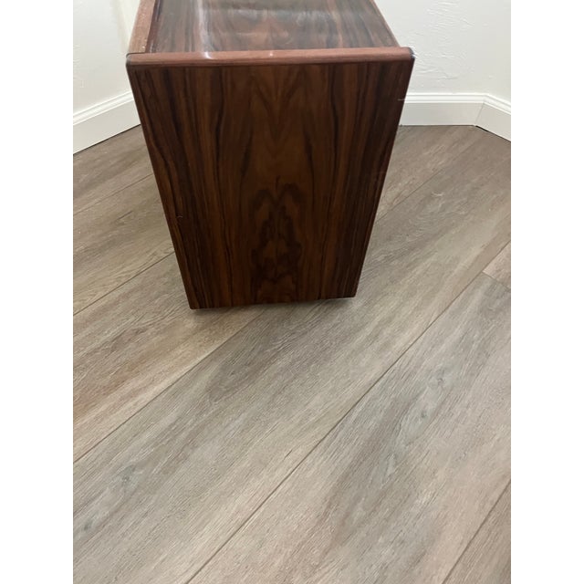 Wood Denmarket Mid-Century Modern Storage Ottoman Vanity Cube Bench For Sale - Image 7 of 12