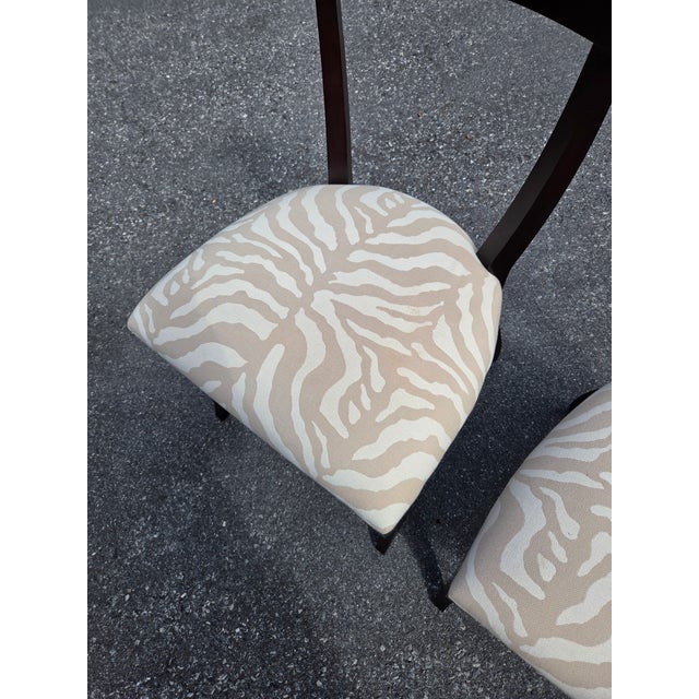Pair of Ethan Allen Hathaway Klismos Dining Side Chairs Zebra Print French Regency 1990s For Sale - Image 12 of 13