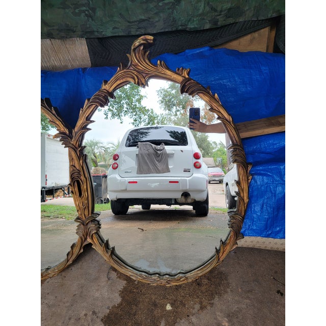 Wood Mid 20th Century French Rococo Style Double Oval Frame Mirror For Sale - Image 7 of 12