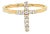 Diamond 14k Yellow Gold Cross Ring For Sale