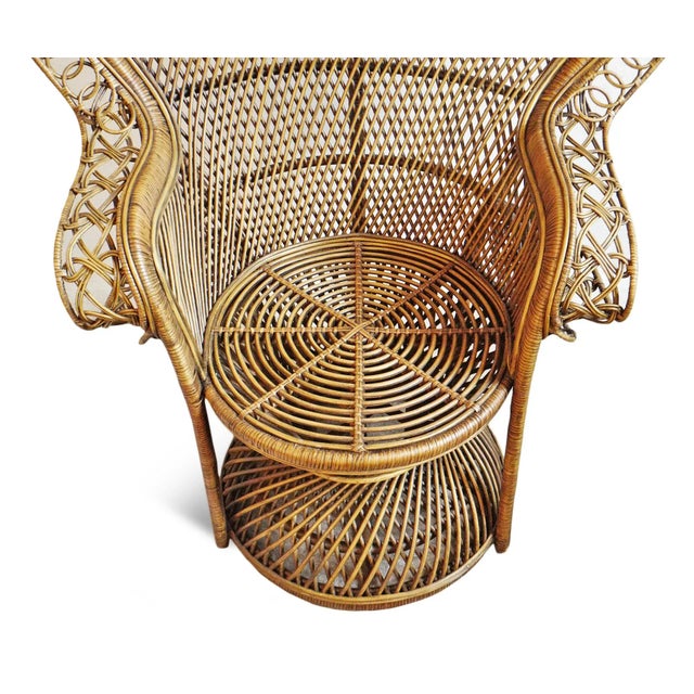 Tea Stain Rattan Loop Peacock Chair Chairish