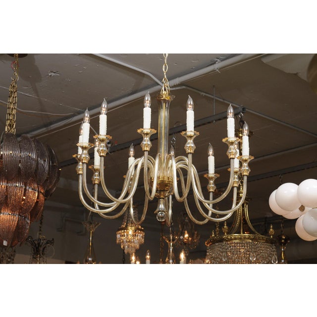 Stunning 12-Light Venetian Glass Chandelier - 1960s, Italy For Sale - Image 11 of 17