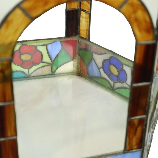 Stained Glass Gazebo Candle Holder in Colored Glass, 1990s For Sale - Image 14 of 18