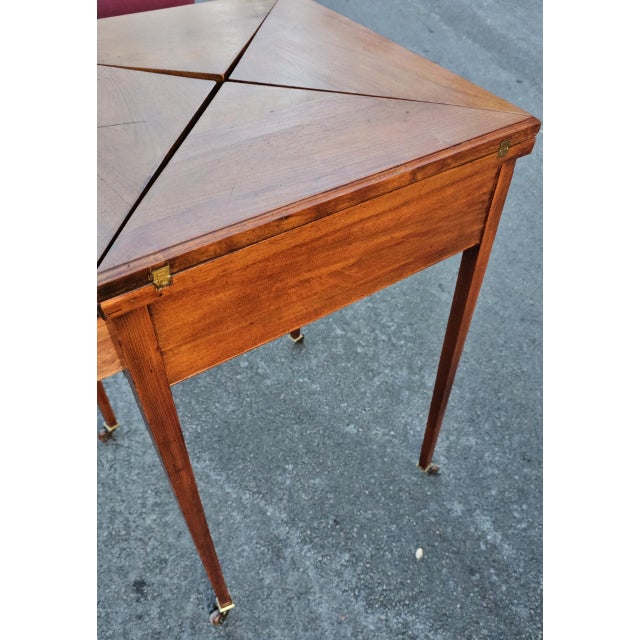 Wood French 19th Century Envelope Game Table For Sale - Image 7 of 11