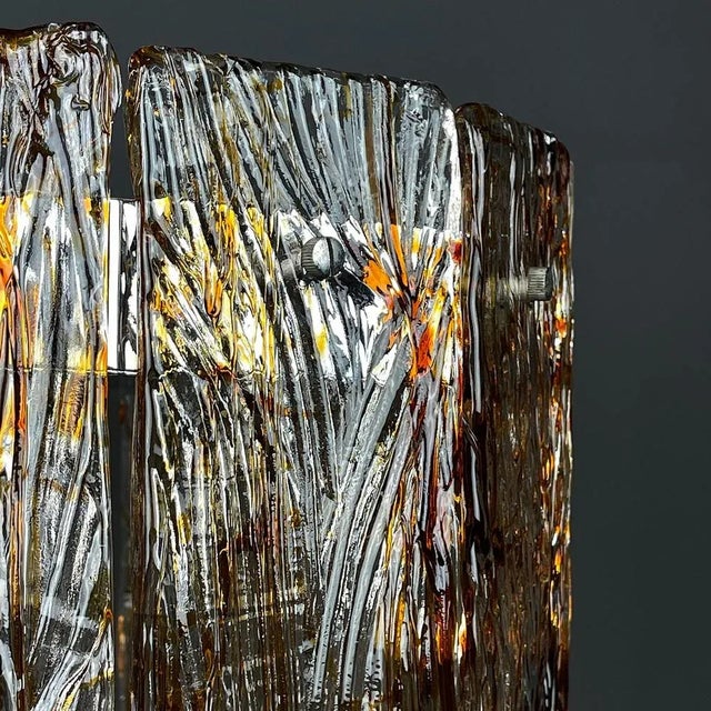Brown Large Vintage Murano Glass Chandelier from AV Mazzega, Italy, 1970s For Sale - Image 8 of 13