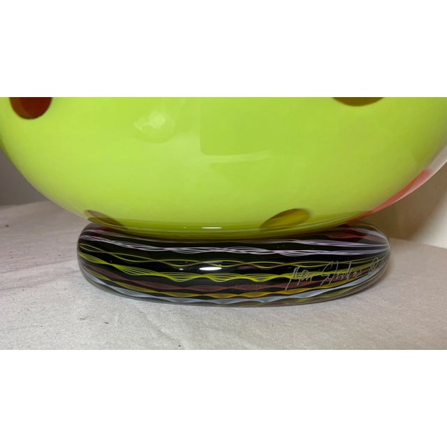 Large Blown Harry Stuart RPM Studio Centerpiece Bowl Art Glass Sculpture Vase For Sale - Image 4 of 14