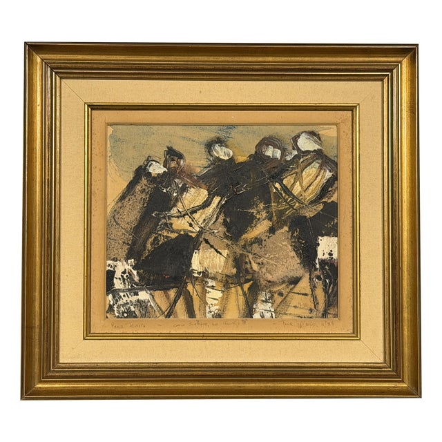 Gino Hollander, Malaga Stage, 1986, Acrylic on Cardboard, Framed For Sale