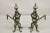 Antique French Empire Cast Iron & Silvered Bronze Paw Foot Andirons - a Pair. Item featured has Distressed/weathered...