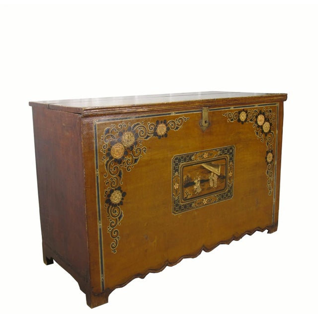 Late 19th Century Mongolia Antique Trunk Cabinet For Sale - Image 5 of 12