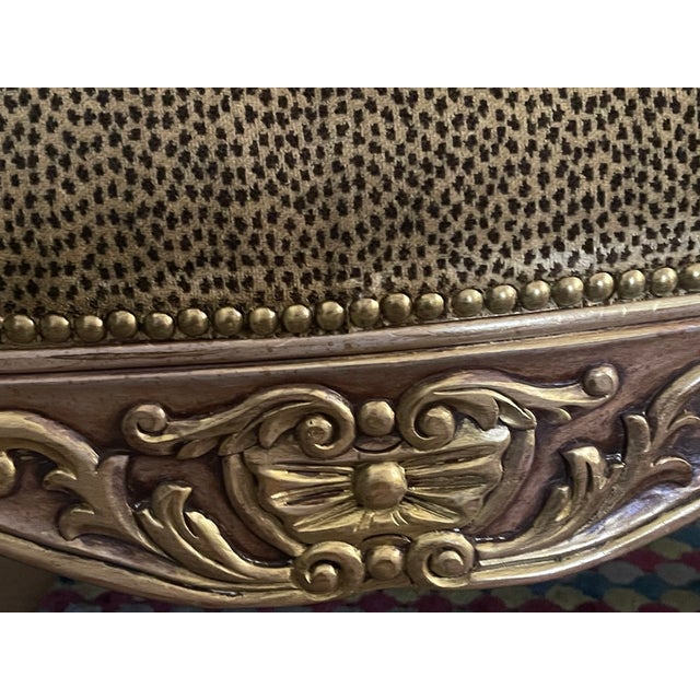 Gold Reduced - Pair of Large Leopard Lounge Berger Arm Chairs For Sale - Image 8 of 8
