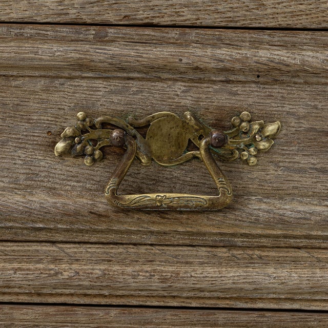 1900s French Louis XVI Oak Chest of Drawers With Marble Top For Sale - Image 12 of 18