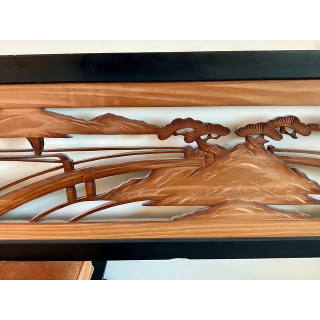 Japanese Hand-Carved Wood Panel, Known as a Ranma (欄間) For Sale - Image 4 of 5