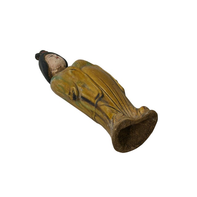 Small Chinese Oriental Ceramic Tong Style Lady Figure Display Art 2 For Sale In San Francisco - Image 6 of 7