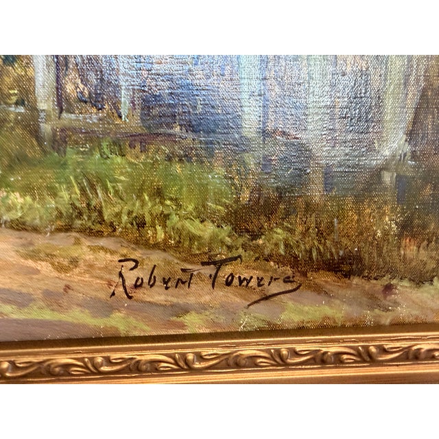 Robert Towers (British, 20c) Large Oil Painting English Cottage Landscape Framed For Sale In Jacksonville, FL - Image 6 of 10
