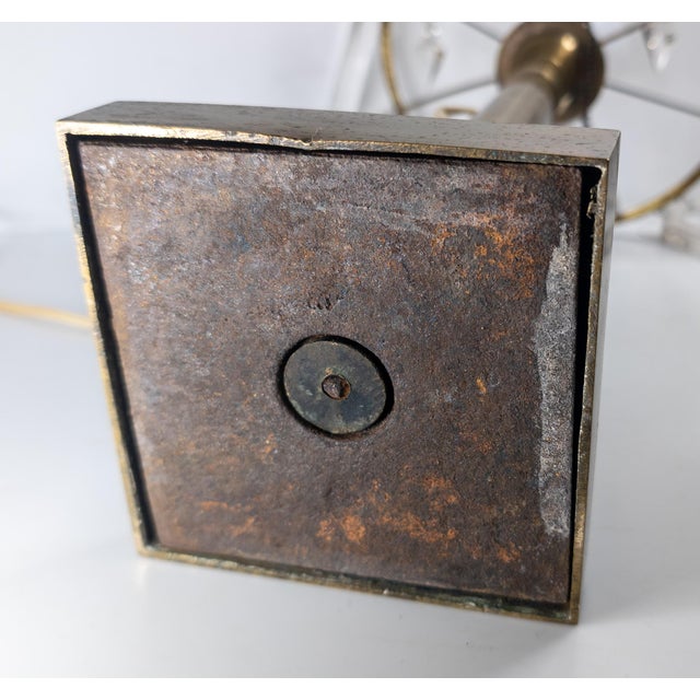 19th Century American Victorian Brass Astral Lamp With Frosted Glass Shade For Sale - Image 16 of 17