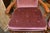 American 1950s Vintage Pair of Dark Pink / Mauve Velvet & Carved Wood Attributed to Eastlake Arm / Side Chairs For Sale - Image 3 of 12