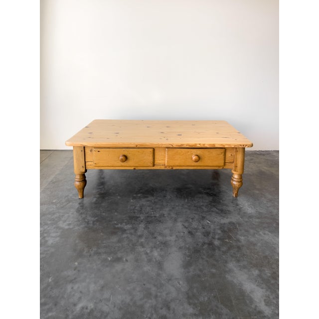English Antique English Pine Coffee Table With Reclaimed Top For Sale - Image 3 of 5