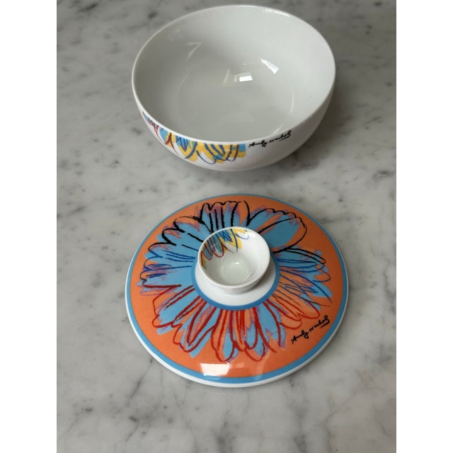 Andy Warhol 1990s Rosenthal Studio Line - Andy Warhol Studio - Daisy Sugar Bowl New Discontinued For Sale - Image 4 of 6