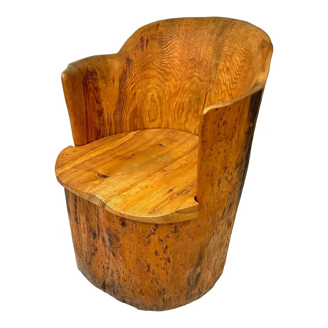 Late 20th Century Kubbestol Pine Chair, Sweden For Sale
