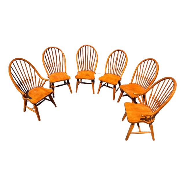 Continuous Arm Windsors by Kli Logatec Slovenia - Set of 6 Modern Farmhouse Dining Chairs For Sale