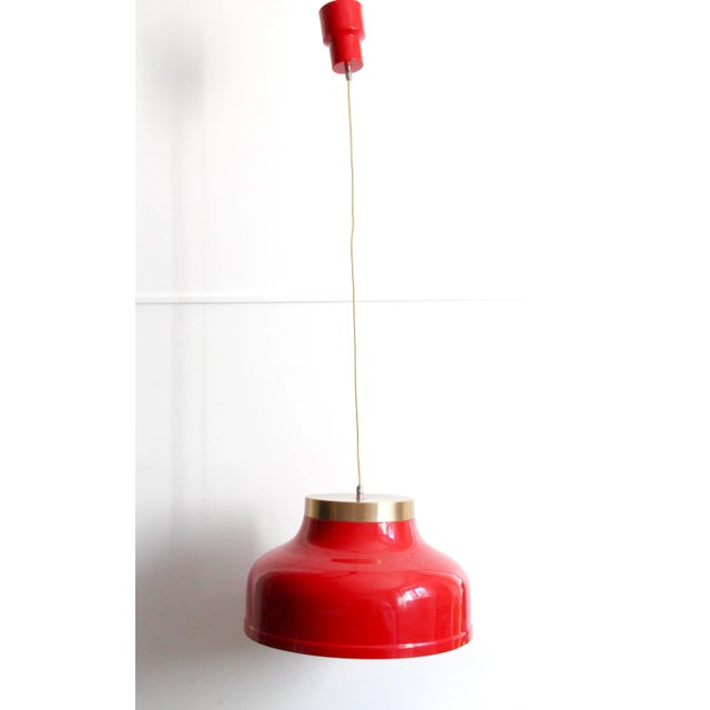 Metal Mid-Century Industrial Italian Metal Pendant, 1950s For Sale - Image 7 of 7