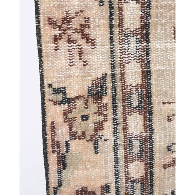 1970s 1970s Vintage Turkish Oushak Handmade Wool Cotton Brown Area Rug For Sale - Image 5 of 11