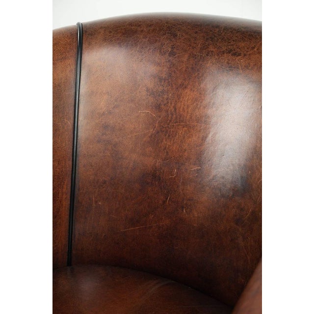 Vintage Sheepskin Club Armchair For Sale - Image 13 of 17