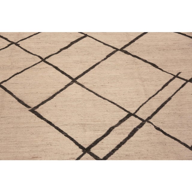 A Beautiful And Versatile Modern Contemporary Ivory Color Minimalist Geometric Design Room Size Area Rug, Country of...