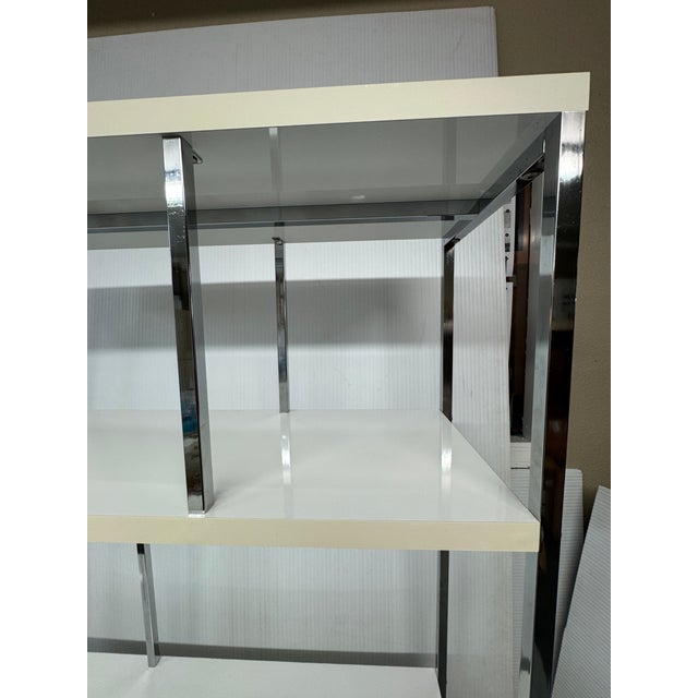 Modern White + Chrome Etagere For Sale - Image 4 of 12