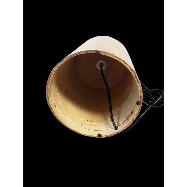Mid-Century Modern Vintage Bamboo Veneer Table Lamp For Sale - Image 3 of 6