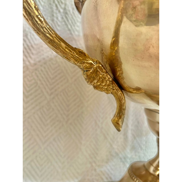 Late 20th Century Vintage Neoclassical Andrea by Sadek Brass Compote With Grapes Design For Sale - Image 5 of 12