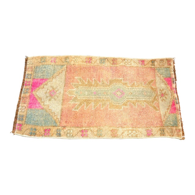 Vintage Orange Oushak Rug For Sale