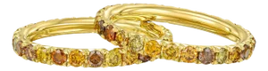 Natural various fall colored diamonds French Cut micro-pave band, 1.35cts