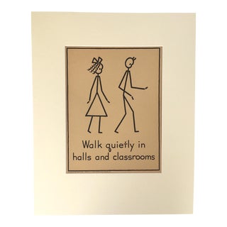 1940s "Good Manners" Double-Sided Stick Figure Poster For Sale