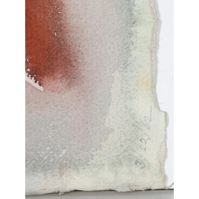 Artist: Eve Nethercott, American (1925 - 2015) Title: Seated Nude with Red Blanket (P1.3) Year: circa 1960 Medium:...