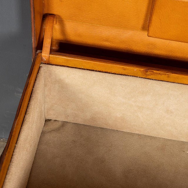 English Leather Trunk on Metal Stand, 1910s For Sale - Image 16 of 18