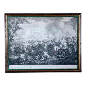 Antique Charles Parrocel Framed Engraving, Defeat Of The Forces By Henry IV