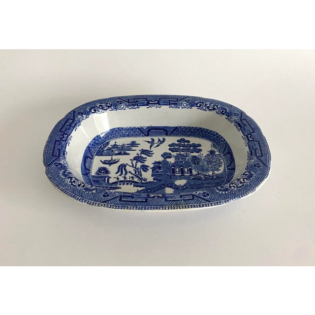 Antique English Blue Willow Serving Bowl For Sale In Los Angeles - Image 6 of 7