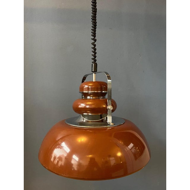 Metal Vintage Space Age Pendant Lamp by Anvia, 1970s For Sale - Image 7 of 11