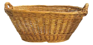 Antique French Provincial Handwoven Wicker Gathering or Laundry Basket 29” Wide