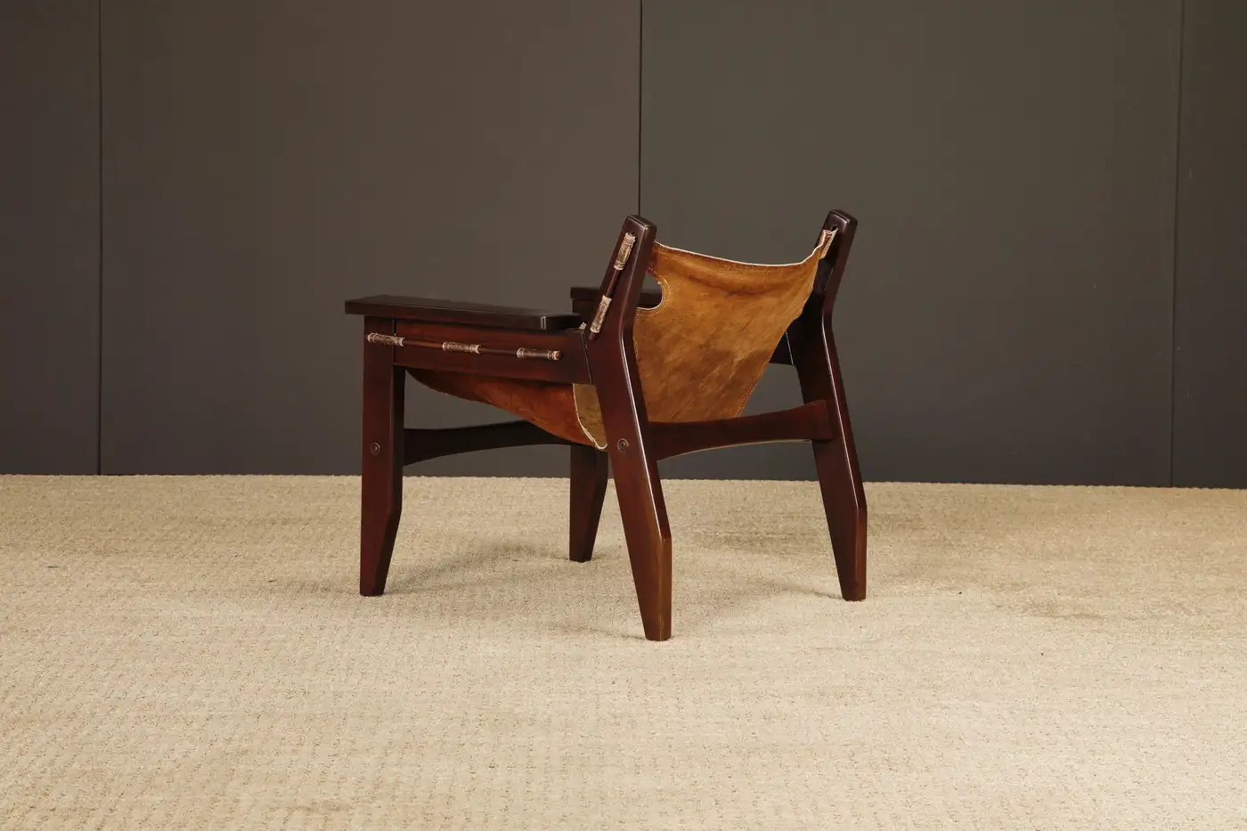 Sergio Rodrigues 'Kilin' Lounge Chairs in Rosewood & Leather, Oca