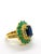 Bochic “Orient” Vintage Diamond, Blue Sapphire & Emerald Ring Set In 18K Gold & For Sale - Image 10 of 18