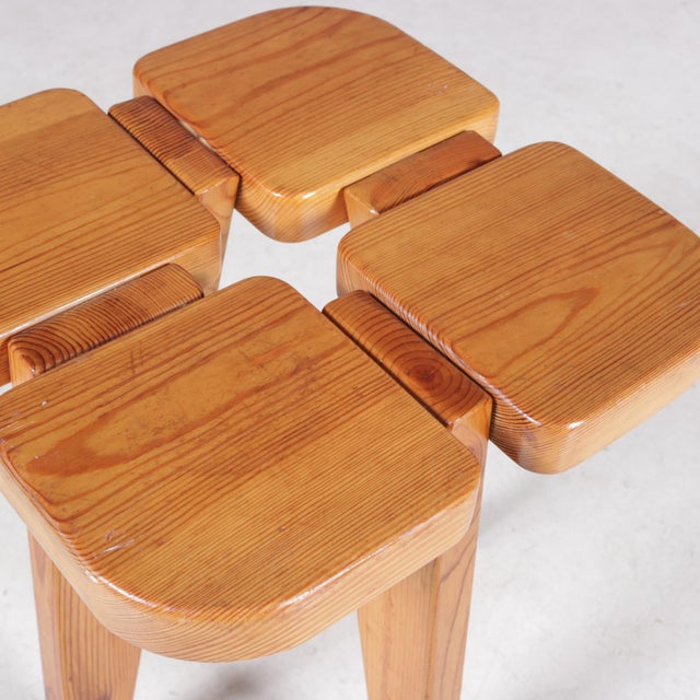 Pine Stool by Raani Peippo for Stockmann Orno, Finland, 1960s For Sale - Image 6 of 7