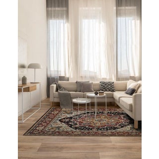 2'6"x10 Inviting Oriental Navy Medallion Traditional Hand Knotted Wool Carpet Rug For Sale