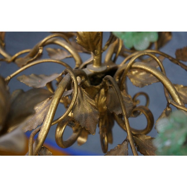 1970s Italian Hollywood Regency Florentine Murano Glass 4 Light Candlestick Chandelier For Sale - Image 13 of 15